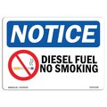 Signmission Safety Sign, OSHA Notice, 7" Height, 10" Width, NOTICE Diesel Fuel No Smoking Sign, Landscape OS-NS-D-710-L-15406